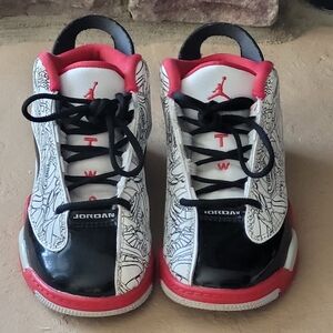 Nike Air Jordan Dub Zero Black, White and Red Boy's Sneakers Size US 10.5C